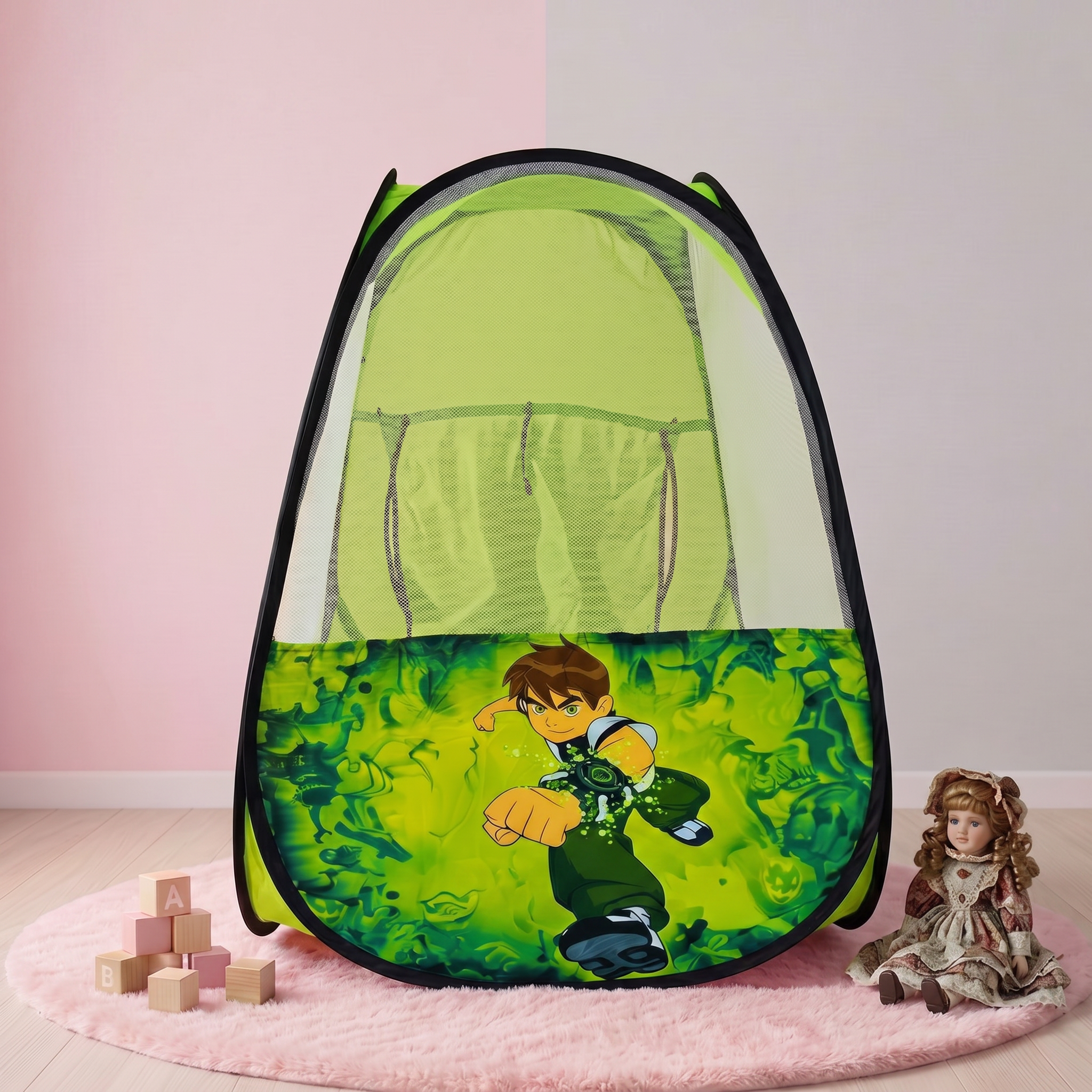 Ben-10 Tent Play House with 50 Balls for Kids.